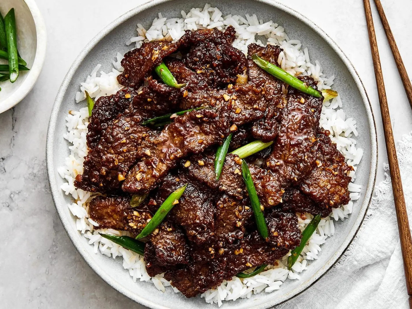 Monglian beef lunch special at John Holly’s Asian Bistro in Lone Tree, Colorado